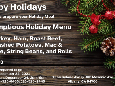 Lizzy’s Menu for the Holidays